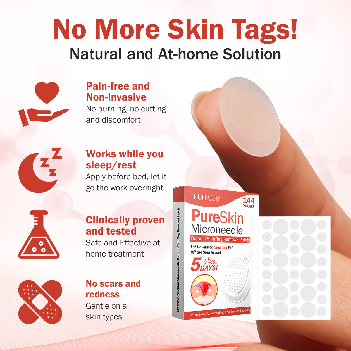 Luhaka® PureSkin Microneedle Botanic Skin Tag Removal Patch ACE 1